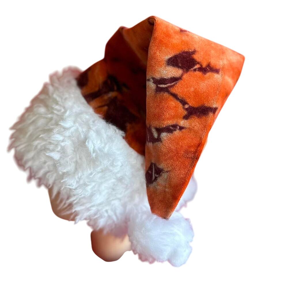 Santa Hat Handcrafted Tie Dye Orange Purple Hippie Christmas Gift Brand New NWT